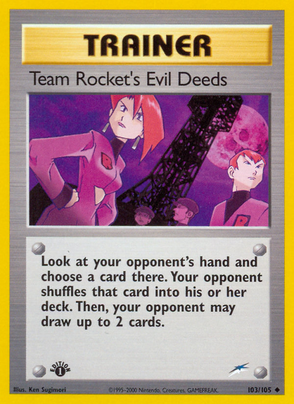 Team Rocket's Evil Deeds (103/105) [Neo Destiny 1st Edition] | Exor Games Dartmouth