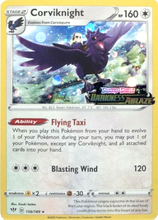 Corviknight (156/189) (Cosmos Holo) [Sword & Shield: Darkness Ablaze] | Exor Games Dartmouth