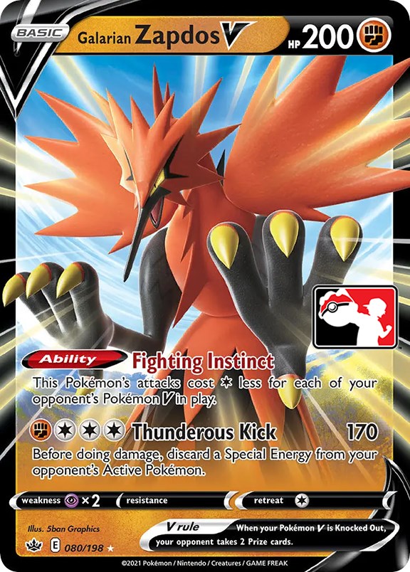 Galarian Zapdos V (080/198) [Prize Pack Series One] | Exor Games Dartmouth