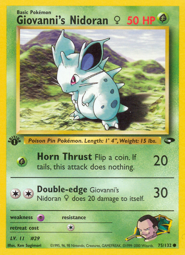Giovanni's Nidoran (75/132) (Female) [Gym Challenge 1st Edition] | Exor Games Dartmouth