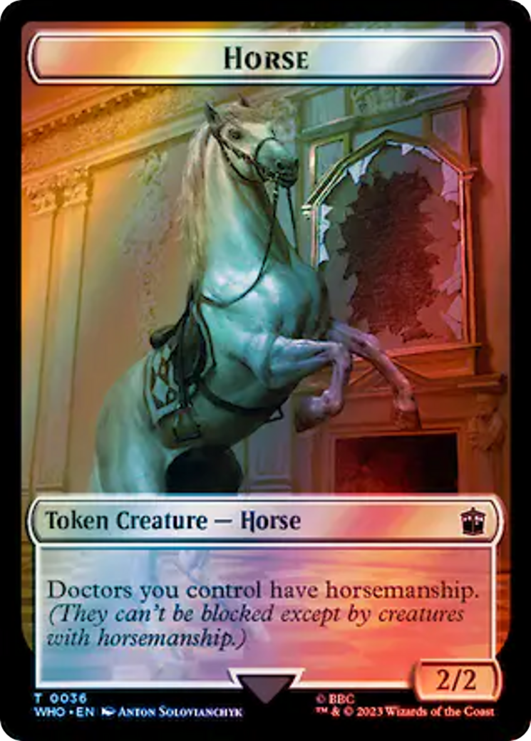 Horse // Clue (0053) Double-Sided Token (Surge Foil) [Doctor Who Tokens] | Exor Games Dartmouth