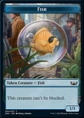 Fish // Rhino Warrior Double-sided Token [Streets of New Capenna Tokens] | Exor Games Dartmouth