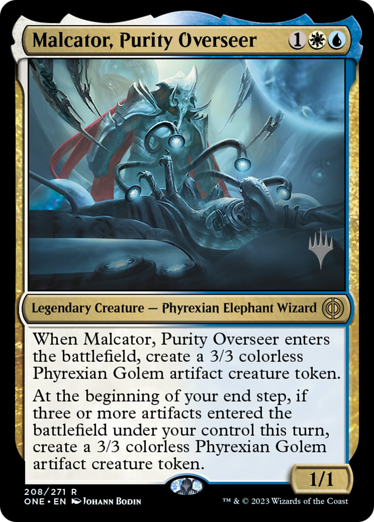 Malcator, Purity Overseer (Promo Pack) [Phyrexia: All Will Be One Promos] | Exor Games Dartmouth