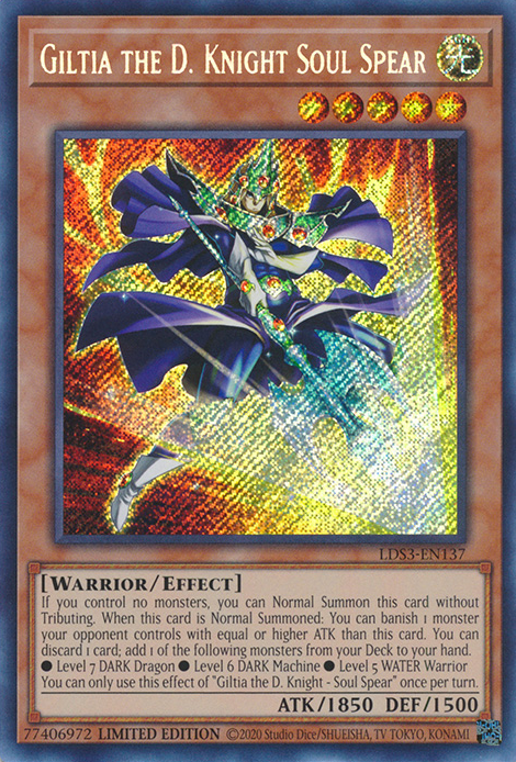 Giltia the D. Knight Soul Spear [LDS3-EN137] Secret Rare | Exor Games Dartmouth