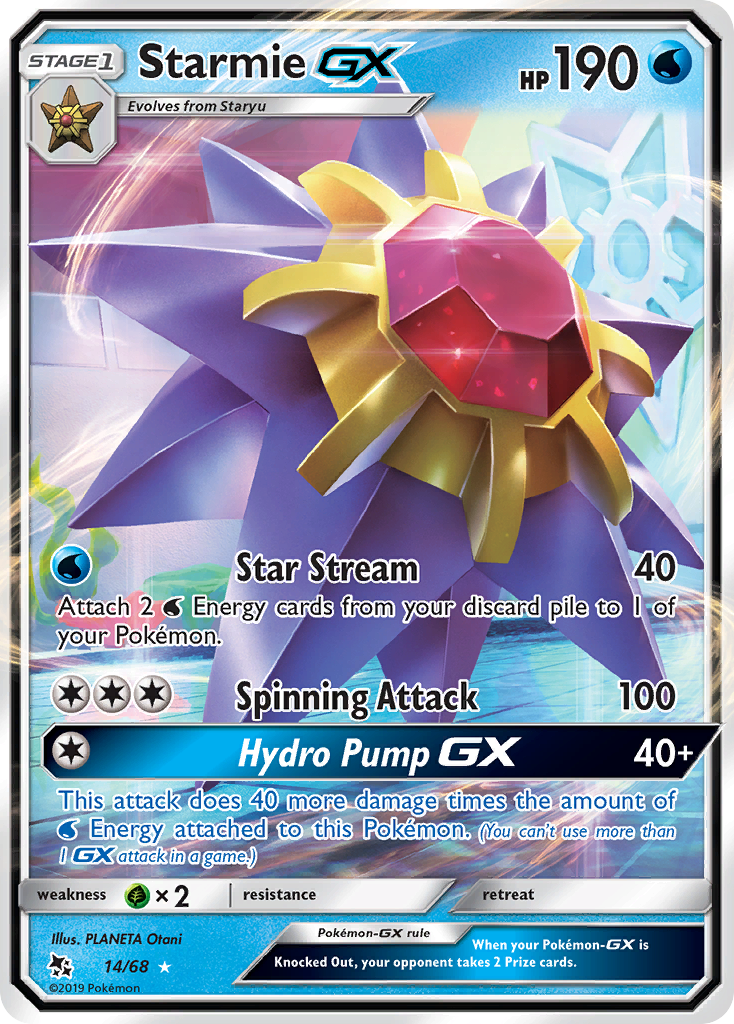 Starmie GX (14/68) [Sun & Moon: Hidden Fates] | Exor Games Dartmouth