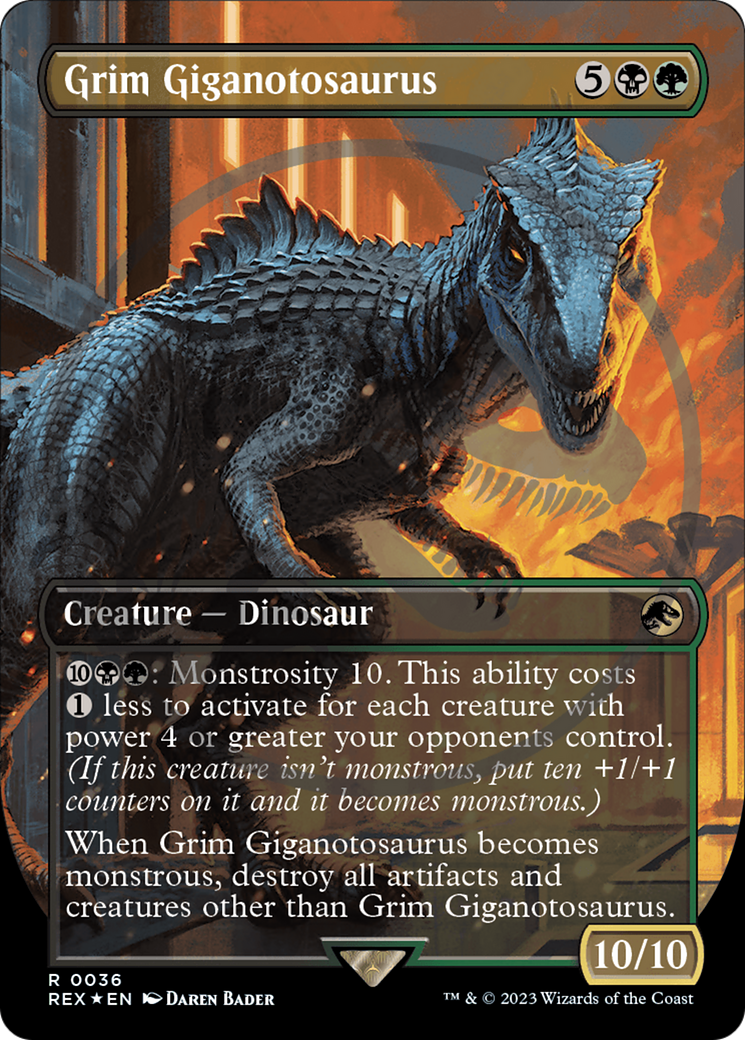 Grim Giganotosaurus Emblem (Borderless) [Jurassic World Collection Tokens] | Exor Games Dartmouth