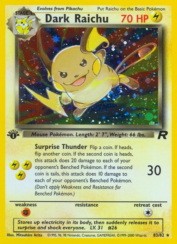 Dark Raichu (83/82) [Team Rocket 1st Edition] | Exor Games Dartmouth