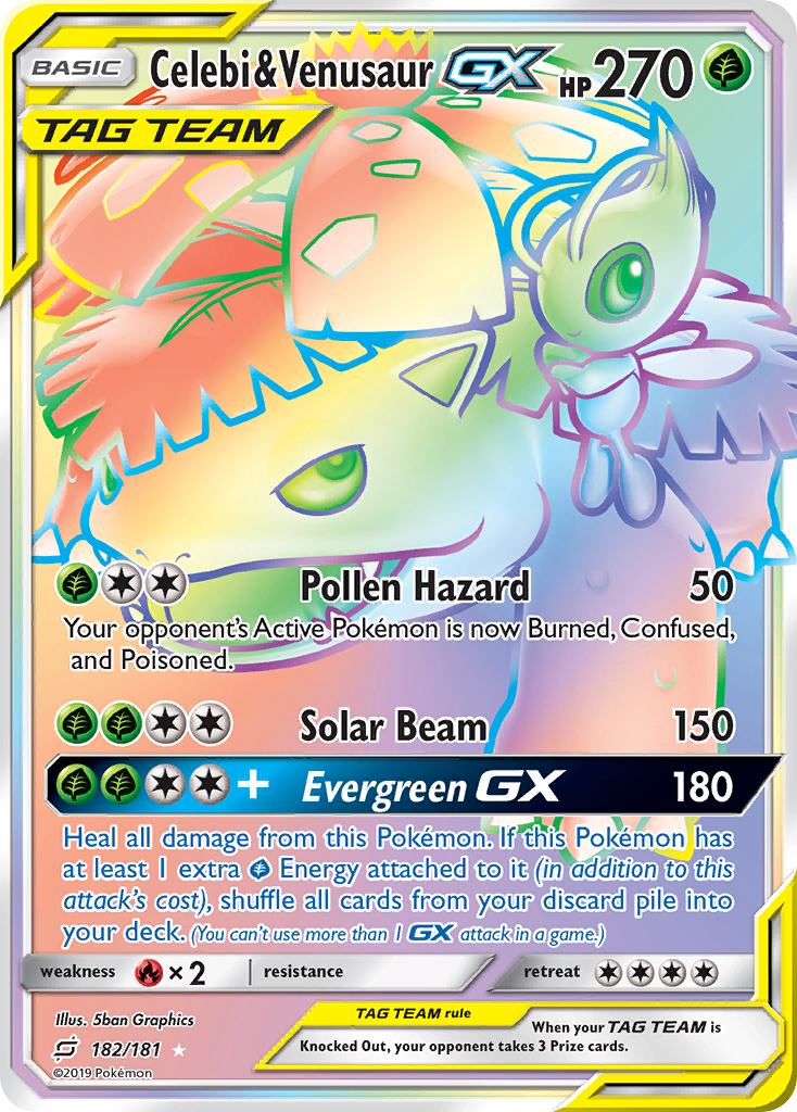 Celebi & Venusaur GX (182/181) [Sun & Moon: Team Up] | Exor Games Dartmouth