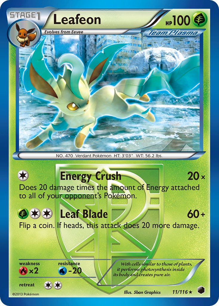 Leafeon (11/116) (Theme Deck Exclusive) [Black & White: Plasma Freeze] | Exor Games Dartmouth