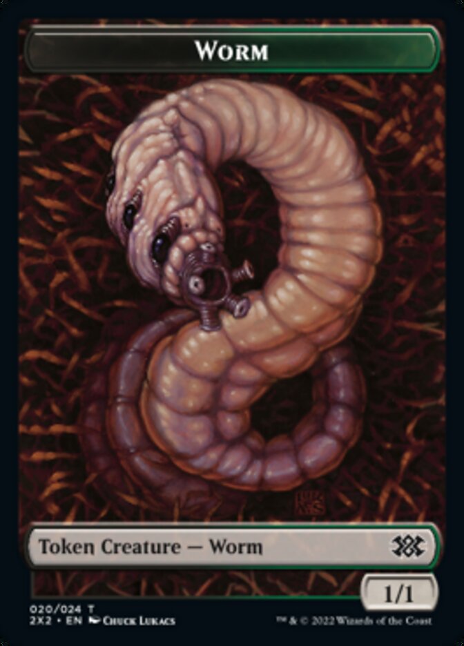 Worm // Vampire Double-sided Token [Double Masters 2022 Tokens] | Exor Games Dartmouth