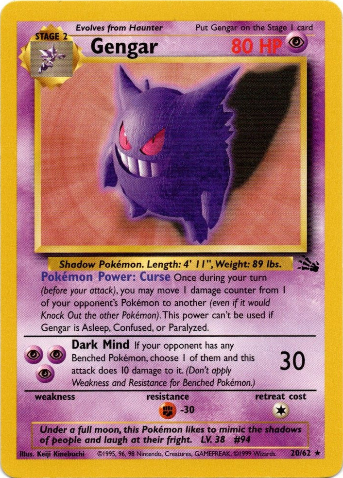 Gengar (20/62) [Fossil Unlimited] | Exor Games Dartmouth