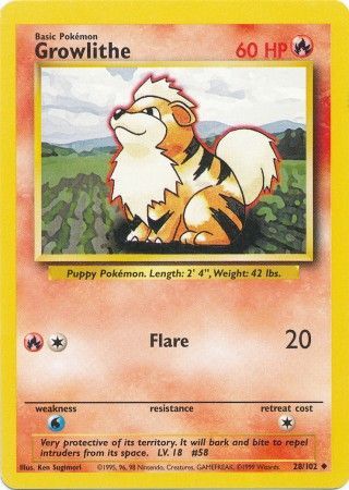 Growlithe (28/102) [Base Set Unlimited] | Exor Games Dartmouth