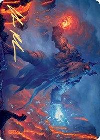 Aegar, the Freezing Flame (Gold-Stamped Signature) [Kaldheim: Art Series] | Exor Games Dartmouth