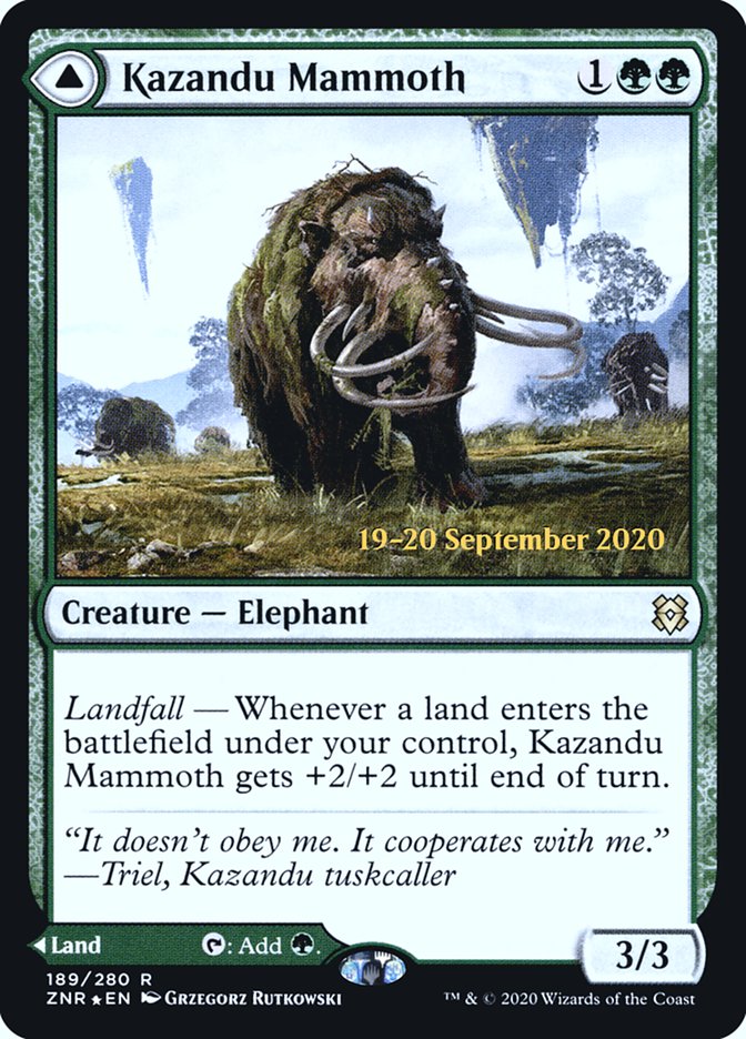 Kazandu Mammoth // Kazandu Valley  [Zendikar Rising Prerelease Promos] | Exor Games Dartmouth