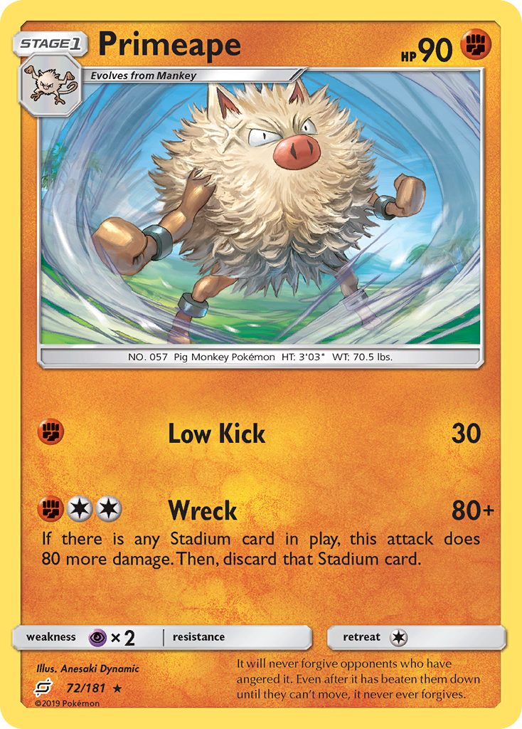 Primeape (72/181) [Sun & Moon: Team Up] | Exor Games Dartmouth