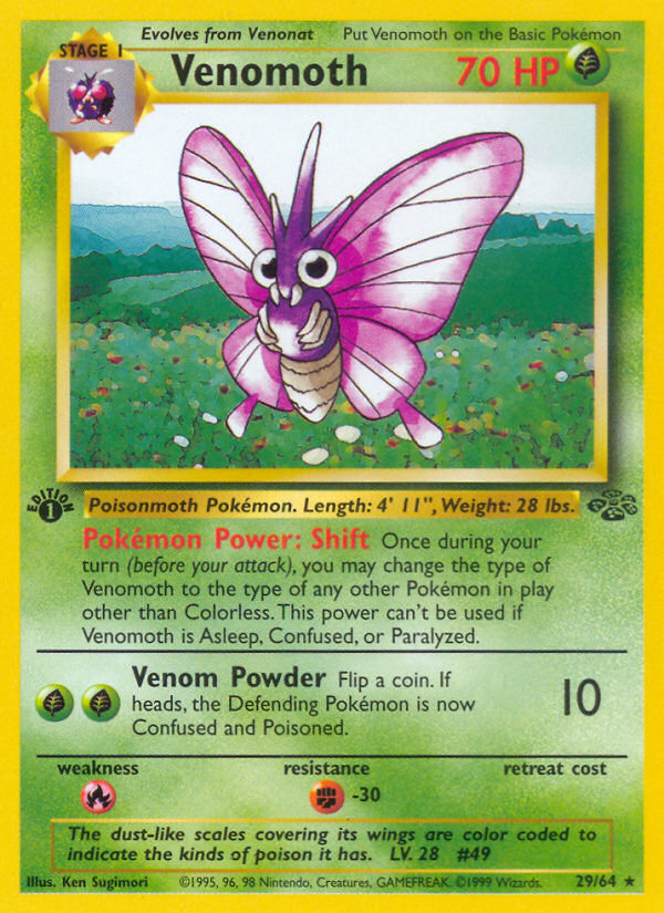 Venomoth (29/64) [Jungle 1st Edition] | Exor Games Dartmouth