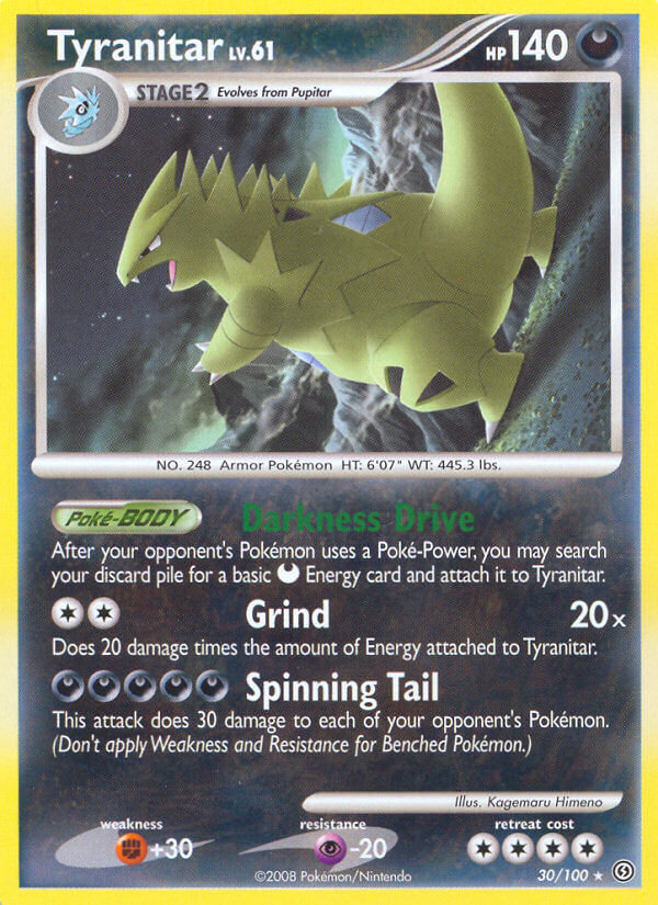 Tyranitar (30/100) (Theme Deck Exclusive) [Diamond & Pearl: Stormfront] | Exor Games Dartmouth