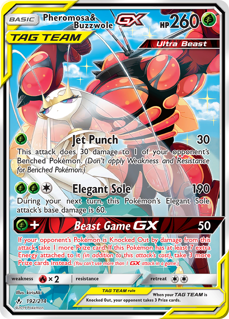 Pheromosa & Buzzwole GX (192/214) [Sun & Moon: Unbroken Bonds] | Exor Games Dartmouth