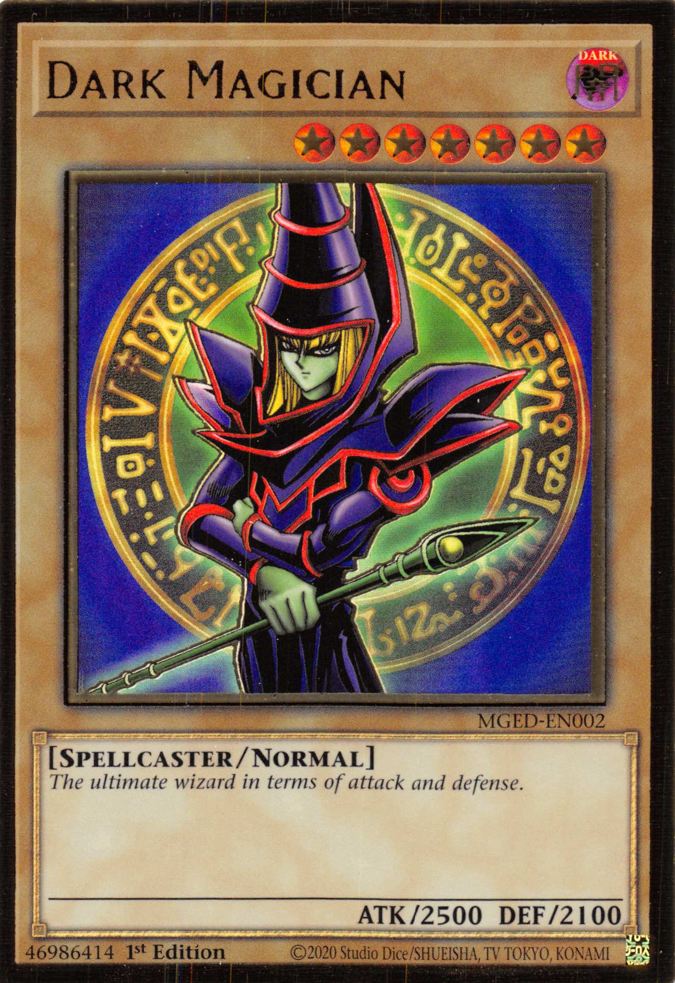 Dark Magician (Alternate Art) [MGED-EN002] Gold Rare | Exor Games Dartmouth