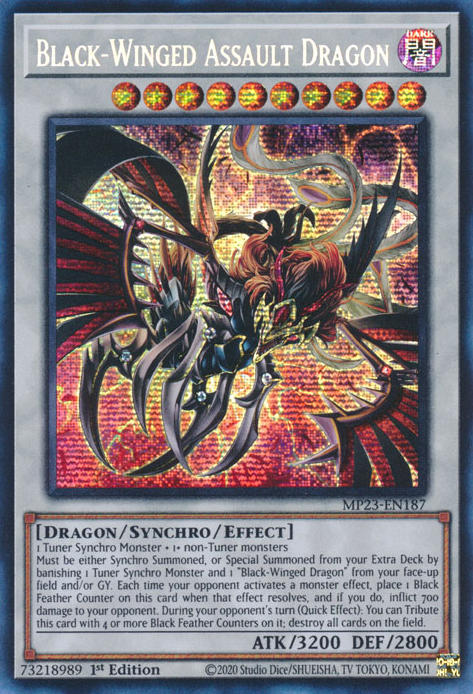 Black-Winged Assault Dragon [MP23-EN187] Prismatic Secret Rare | Exor Games Dartmouth