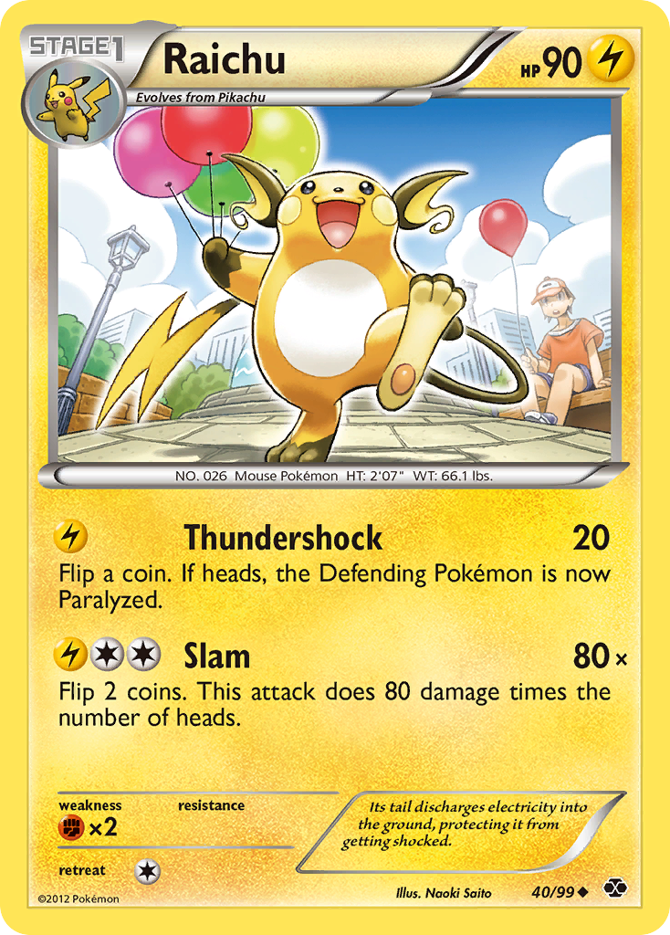 Raichu (40/99) [Black & White: Next Destinies] | Exor Games Dartmouth