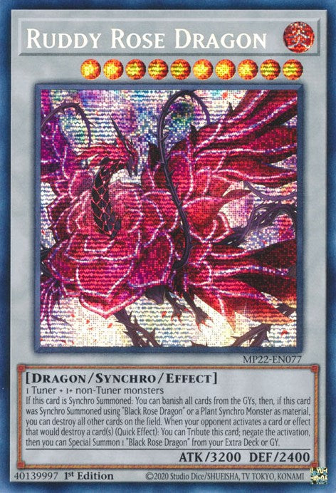 Ruddy Rose Dragon [MP22-EN077] Prismatic Secret Rare | Exor Games Dartmouth
