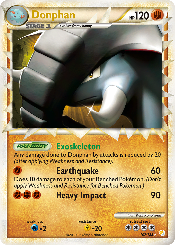 Donphan (107/123) [HeartGold & SoulSilver: Base Set] | Exor Games Dartmouth