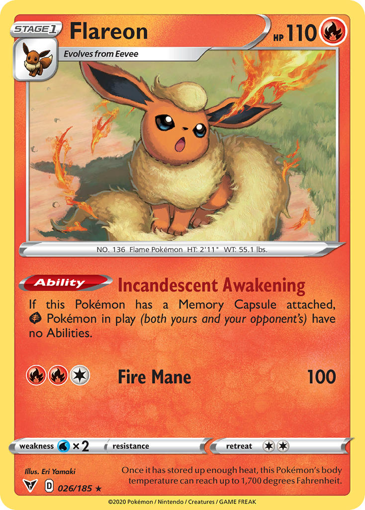 Flareon (026/185) [Sword & Shield: Vivid Voltage] | Exor Games Dartmouth