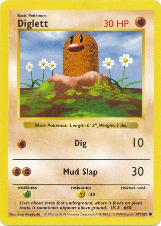 Diglett (47/102) [Base Set Shadowless Unlimited] | Exor Games Dartmouth