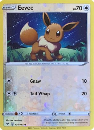 Eevee (130/185) (Reverse Cosmos Holo) [Sword & Shield: Vivid Voltage] | Exor Games Dartmouth