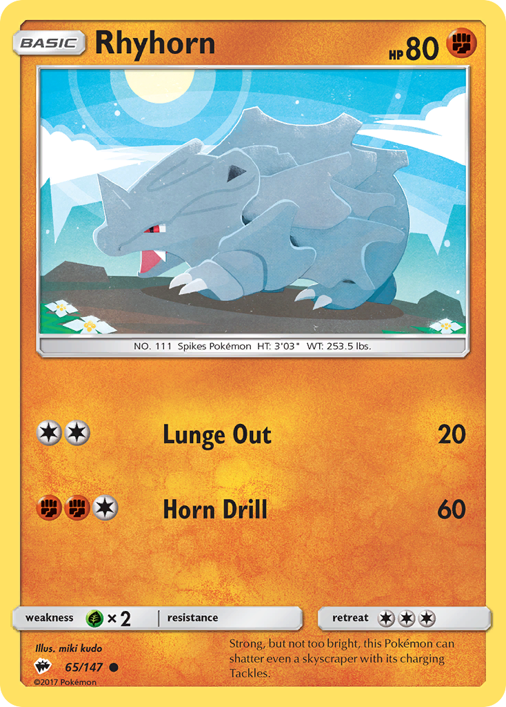 Rhyhorn (65/147) [Sun & Moon: Burning Shadows] | Exor Games Dartmouth