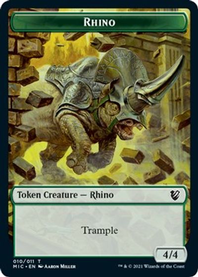 Rhino // Wolf Double-sided Token [Innistrad: Midnight Hunt Commander] | Exor Games Dartmouth