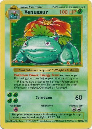 Venusaur (15/102) [Base Set Shadowless Unlimited] | Exor Games Dartmouth