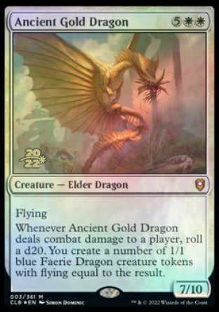 Ancient Gold Dragon [Commander Legends: Battle for Baldur's Gate Prerelease Promos] | Exor Games Dartmouth