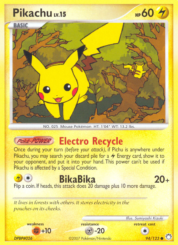 Pikachu (94/123) [Diamond & Pearl: Mysterious Treasures] | Exor Games Dartmouth