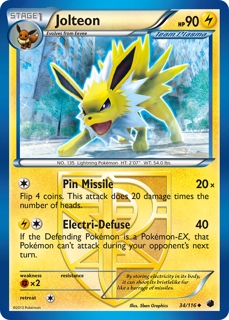 Jolteon (34/116) [Black & White: Plasma Freeze] | Exor Games Dartmouth