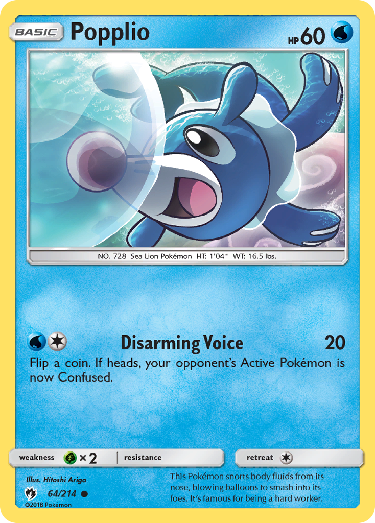 Popplio (64/214) [Sun & Moon: Lost Thunder] | Exor Games Dartmouth