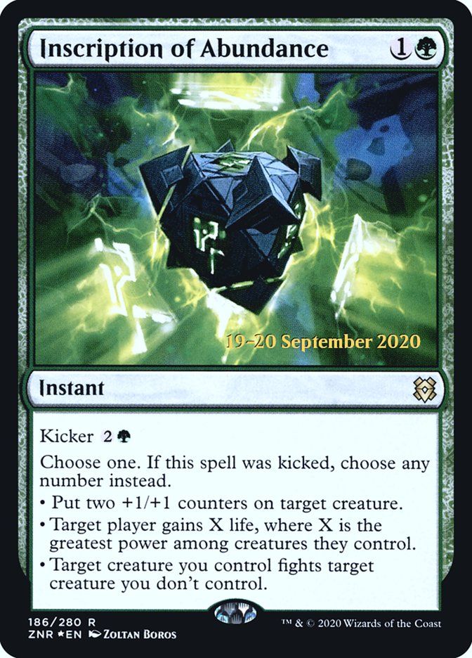 Inscription of Abundance  [Zendikar Rising Prerelease Promos] | Exor Games Dartmouth