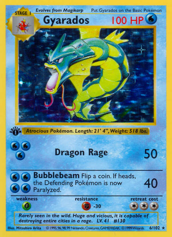 Gyarados (6/102) (Shadowless) [Base Set 1st Edition] | Exor Games Dartmouth