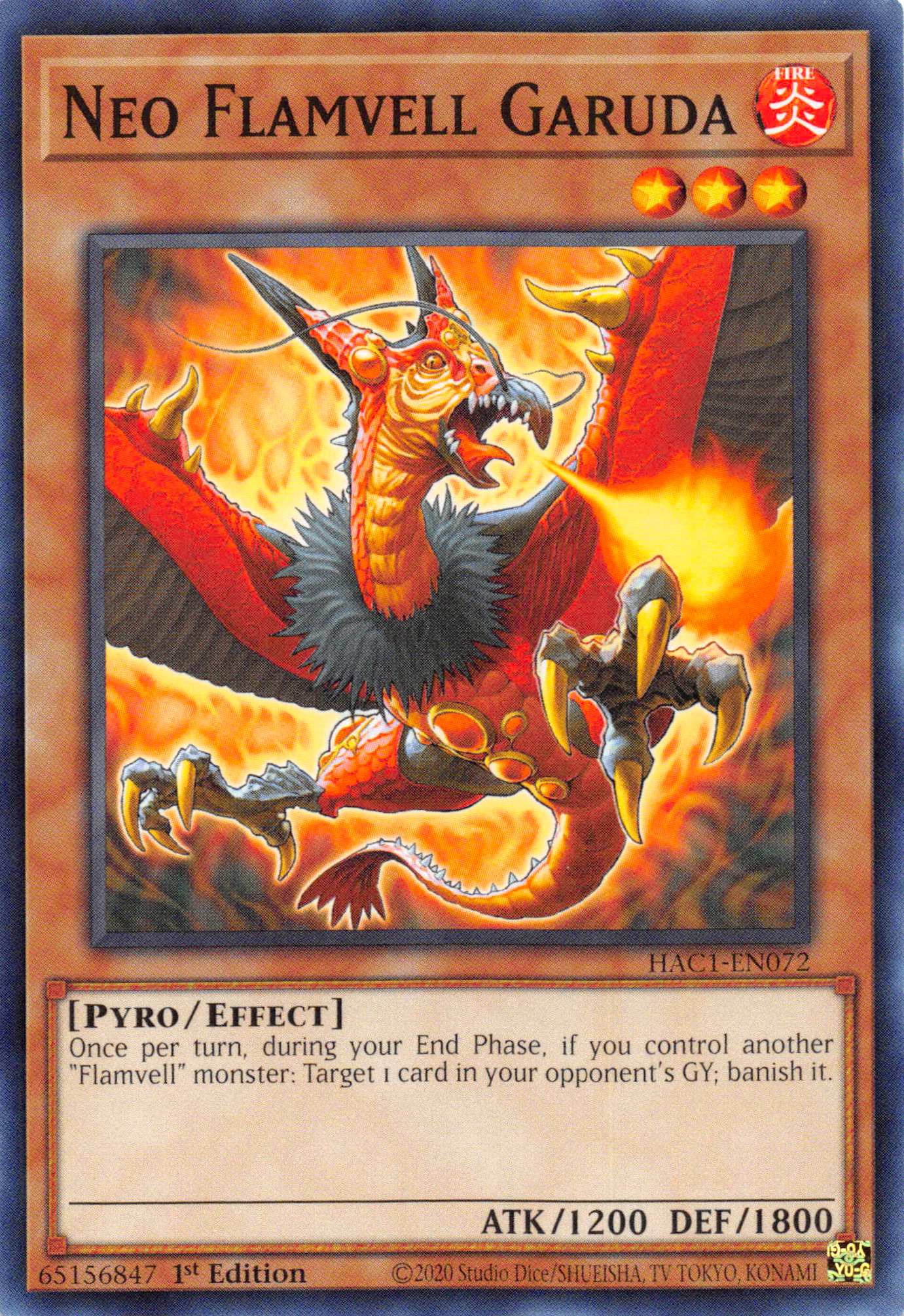 Neo Flamvell Garuda (Duel Terminal) [HAC1-EN072] Parallel Rare | Exor Games Dartmouth