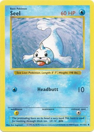 Seel (41/102) [Base Set Shadowless Unlimited] | Exor Games Dartmouth