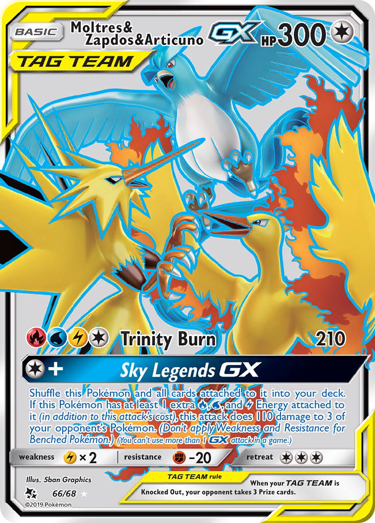 Moltres & Zapdos & Articuno GX (66/68) [Sun & Moon: Hidden Fates] | Exor Games Dartmouth