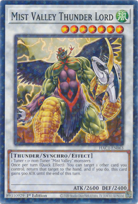 Mist Valley Thunder Lord (Duel Terminal) [HAC1-EN063] Common | Exor Games Dartmouth