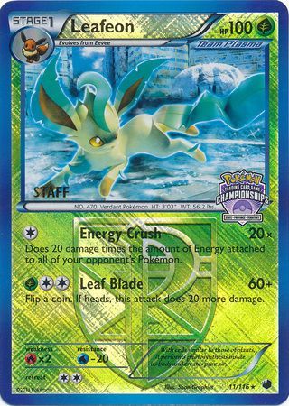 Leafeon (11/116) (States Championship Promo Staff) [Black & White: Plasma Freeze] | Exor Games Dartmouth