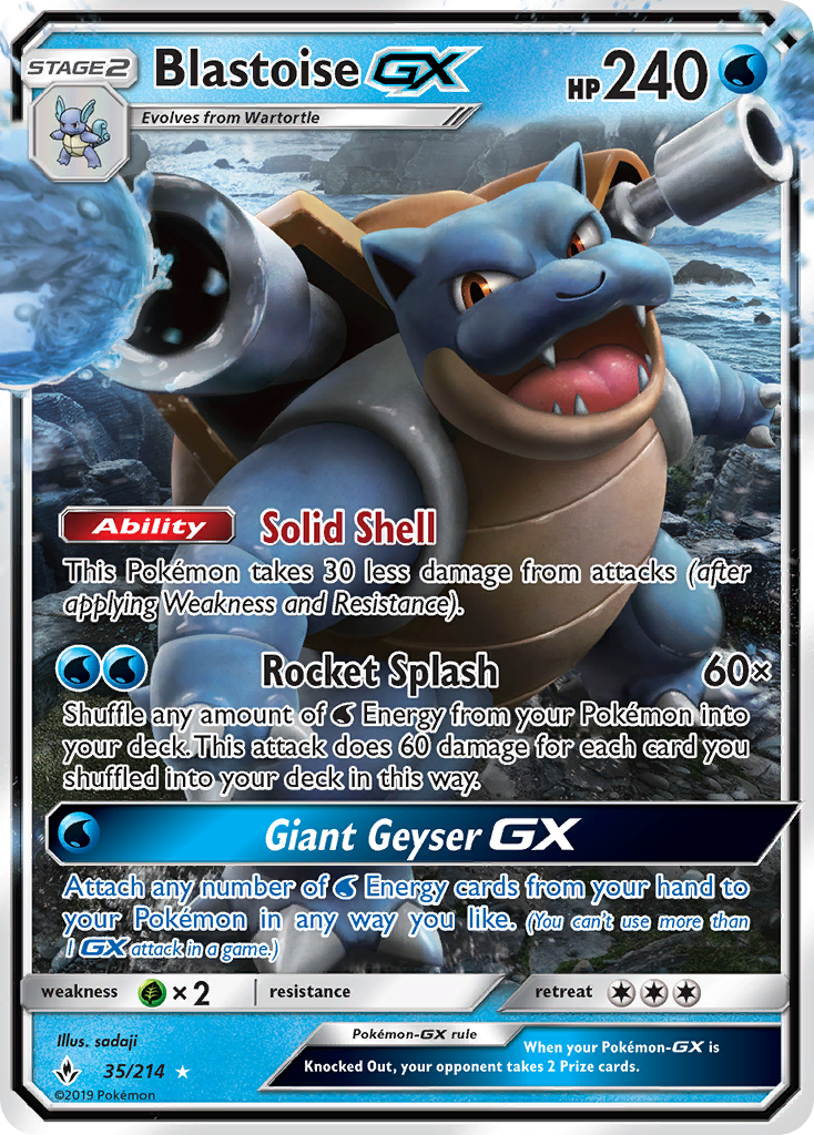 Blastoise GX (35/214) [Sun & Moon: Unbroken Bonds] | Exor Games Dartmouth