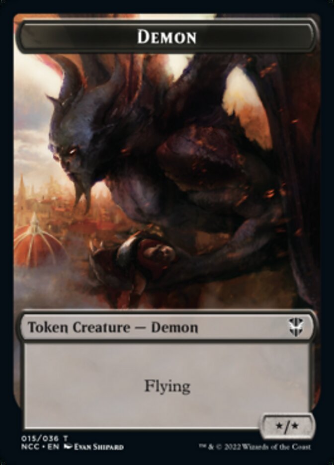 Demon // Copy Double-sided Token [Streets of New Capenna Commander Tokens] | Exor Games Dartmouth