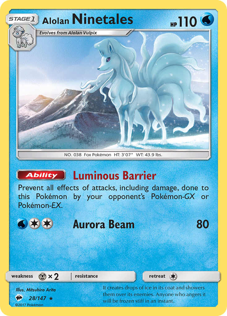 Alolan Ninetales (28/147) [Sun & Moon: Burning Shadows] | Exor Games Dartmouth