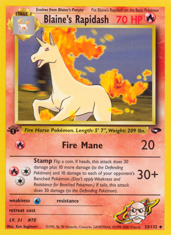 Blaine's Rapidash (33/132) [Gym Challenge 1st Edition] | Exor Games Dartmouth