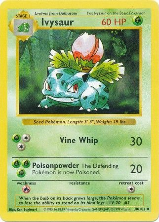 Ivysaur (30/102) [Base Set Shadowless Unlimited] | Exor Games Dartmouth