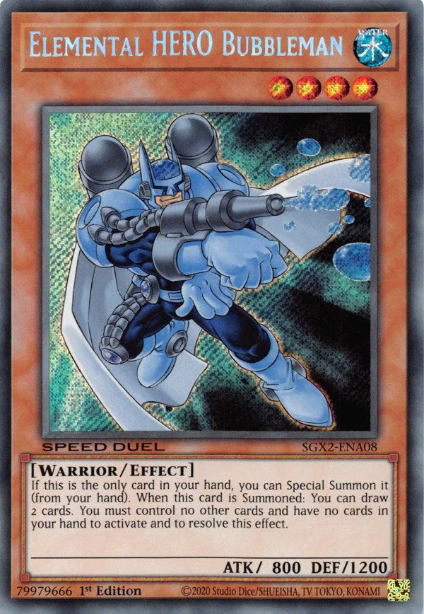Elemental HERO Bubbleman [SGX2-ENA08] Secret Rare | Exor Games Dartmouth